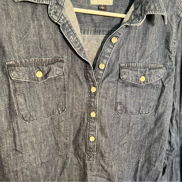 Universal Thread Denim Shirt Dress Dark Wash - Picture 6 of 13